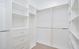 Expansive master closet with ample hanging space